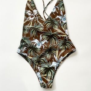 Mikoh One Piece Swimsuit Tropical Print Size M